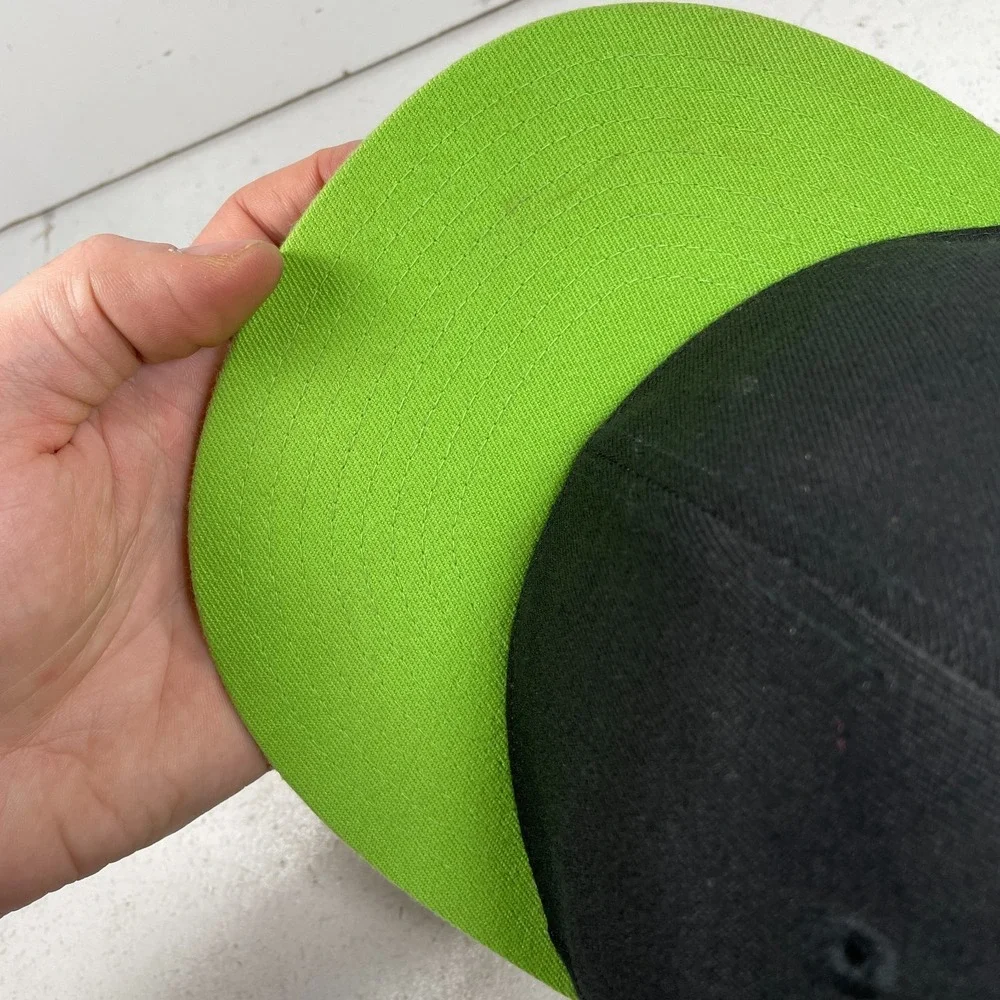 Lids Y2k Hat Baby Script Black Green Fitted 6 7/8 to 7 1/4 Vintage Graffiti
